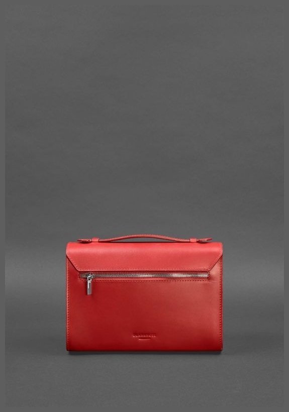 Средняя женская кожаная сумка-кроссбоди красного цвета BlankNote Lola 78752