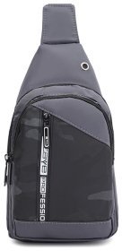 Практичный мужской слинг через плечо из качественного текстиля Monsen 89252 Серый