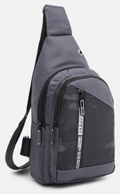 Практичный мужской слинг через плечо из качественного текстиля Monsen 89252 Серый