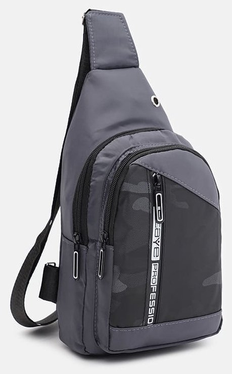 Практичний чоловічий слінг через плече із якісного текстилю Monsen 89252 Сірий modnotak фото №2