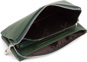 Жіночий темно-зелений гаманець-клатч великого розміру з натуральної шкіри ST Leather (15333) - 2