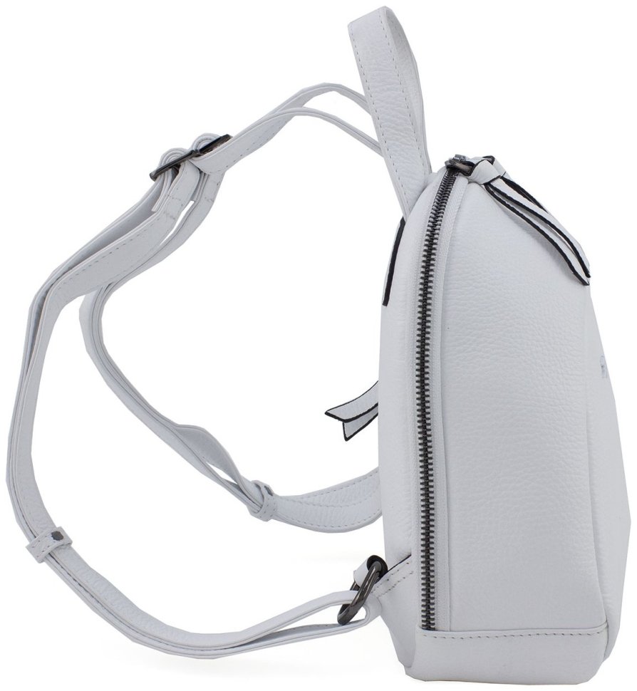 Білий жіночий рюкзак маленького розміру з натуральної фактурної шкіри KARYA 69752