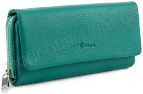 Женский кожаный клатч необычного зеленого цвета KARYA (1131-33)