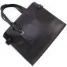 Жіноча сумка-шопер великого розміру з чорної шкіри з довгими ручками Grande Pelle (15597) - 4