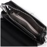 Стильна жіноча сумка із фактурної шкіри чорного кольору з ручкою Vintage 2422416 - 5