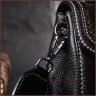 Стильная женская сумка из фактурной кожи черного цвета с ручкой Vintage 2422416 - 9