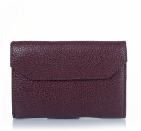 Бордовый женский кошелек горизонтального типа из фактурной кожи Desisan 80553