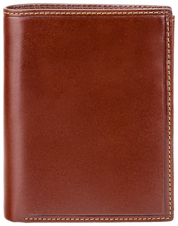 Чоловіче портмоне з натуральної шкіри високої якості в коричневому кольорі без фіксації Visconti Milan 70653
