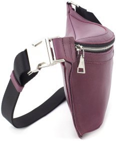 Бордова жіноча сумка-бананка через плече з натуральної шкіри високої якості Grande Pelle 70753