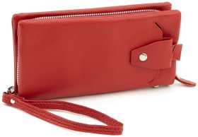 Женский кожаный кошелек с карманом для телефона ST Leather 90853 красного цвета