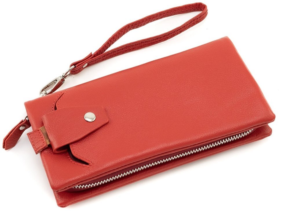 Женский кожаный кошелек с карманом для телефона ST Leather 90853 красного цвета фото №9 Женский кожаный кошелек с карманом для телефона ST Leather 90853 красного цвета modnotak фото №9