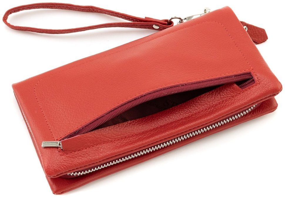 Женский кожаный кошелек с карманом для телефона ST Leather 90853 красного цвета фото №4 Женский кожаный кошелек с карманом для телефона ST Leather 90853 красного цвета modnotak фото №4