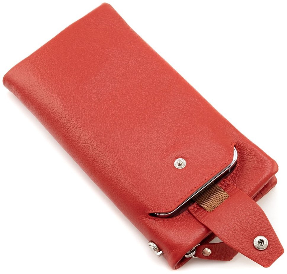 Женский кожаный кошелек с карманом для телефона ST Leather 90853 красного цвета фото №10 Женский кожаный кошелек с карманом для телефона ST Leather 90853 красного цвета modnotak фото №10