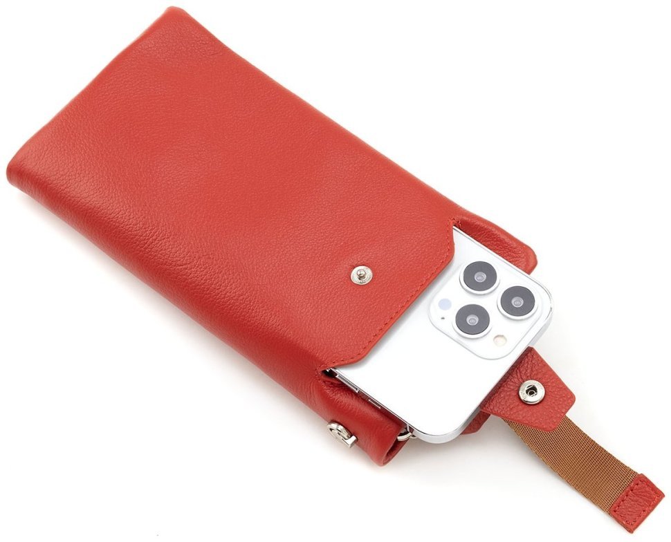 Женский кожаный кошелек с карманом для телефона ST Leather 90853 красного цвета фото №11 Женский кожаный кошелек с карманом для телефона ST Leather 90853 красного цвета modnotak фото №11