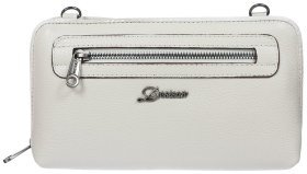 Женская сумка-клатч из натуральной кожи флотар белого цвета Desisan 81253