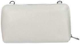 Женская сумка-клатч из натуральной кожи флотар белого цвета Desisan 81253