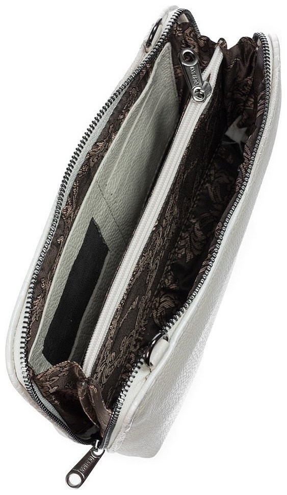 Жіноча сумка-клатч із натуральної шкіри флотар білого кольору Desisan 81253 фото №4 Жіноча сумка-клатч із натуральної шкіри флотар білого кольору Desisan 81253 modnotak фото №4