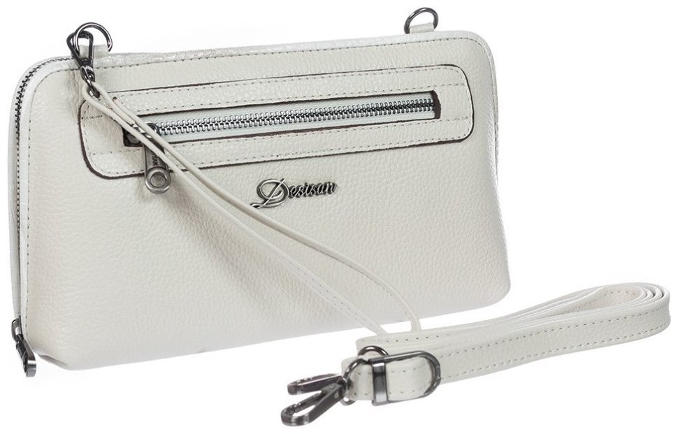 Жіноча сумка-клатч із натуральної шкіри флотар білого кольору Desisan 81253 фото №5 Жіноча сумка-клатч із натуральної шкіри флотар білого кольору Desisan 81253 modnotak фото №5