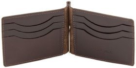 Тонкий темно-коричневый зажим для денег ST Leather (16841)
