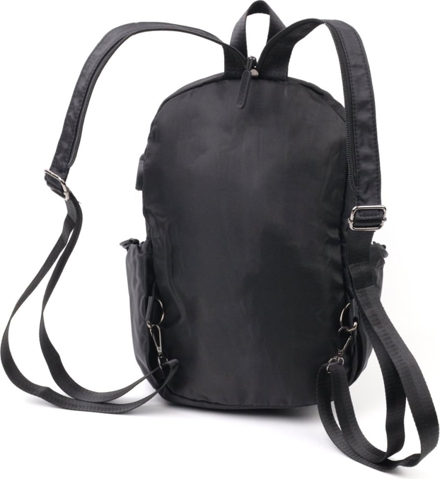 Городской мужской текстильный рюкзак черного цвета Vintage (20574)