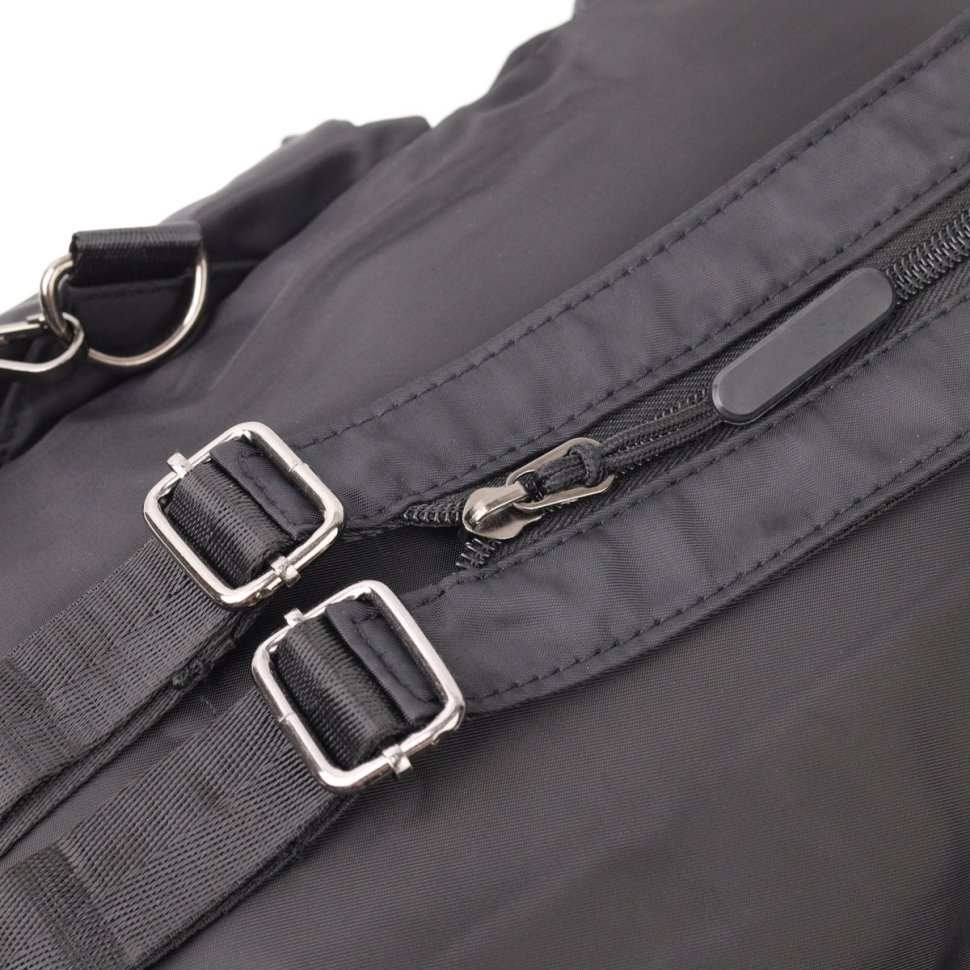Міський чоловічий текстильний рюкзак чорного кольору Vintage (20574)