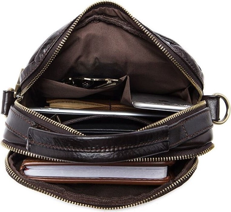 Небольшая мужская сумка барсетка с ручкой и съемным ремнем на плечо VINTAGE STYLE (14677)