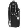 Маленькая мужская сумка-барсетка из натуральной кожи черного цвета с белой строчкой Ricco Grande 71653 - 5