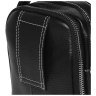 Маленька чоловіча сумка-барсетка з натуральної шкіри чорного кольору з білим рядком Ricco Grande 71653 - 6