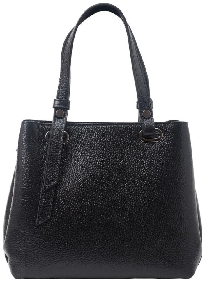 Вместительная женская сумка из зернистой кожи черного цвета Desisan 81753 modnotak фото №4