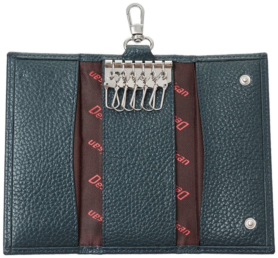 Синяя ключница из натуральной кожи флотар на кнопках Desisan 81853 modnotak фото №3