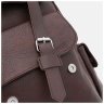 Мужской коричневый рюкзак из кожзама с клапаном Monsen 71953 - 5
