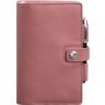 Женский кожаный блокнот (Софт-бук) в розовом цвете на кнопке - BlankNote (42053) - 1