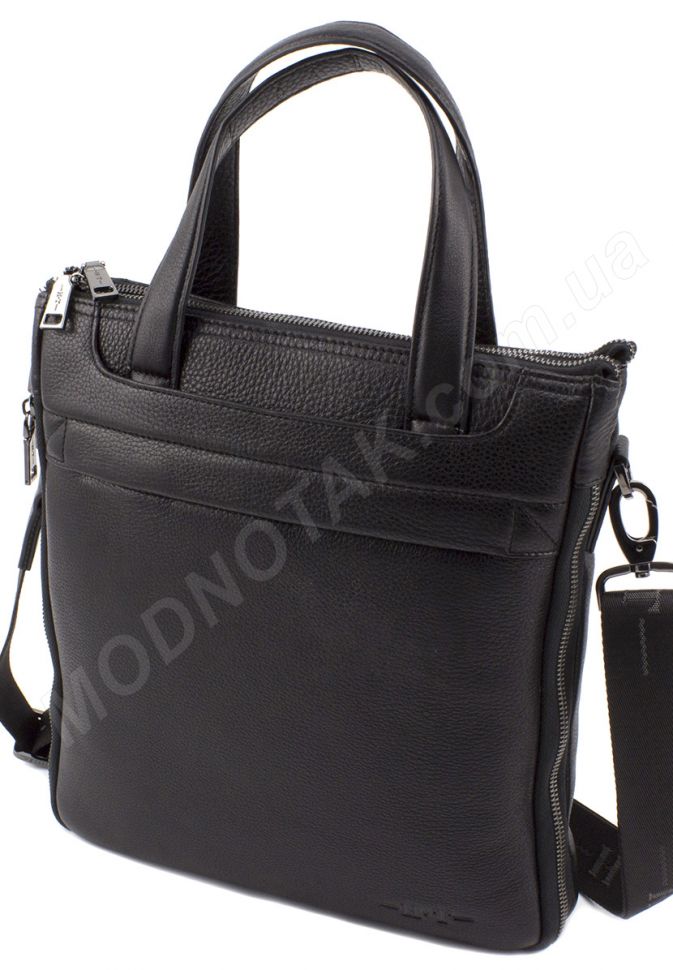 Вертикальная мужская деловая сумка из натуральной кожи (формат под А4) H.T Leather (10323)