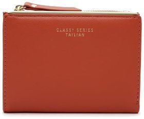 Червоний жіночий гаманець подвійного складання з екошкіри Monsen 72253
