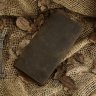 Тонкий мужской купюрник коричневого цвета из винтажной кожи Vintage (14228) - 1