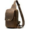 Вінтажна шкіряна сумка - рюкзак через плече VINTAGE STYLE (14855) - 3