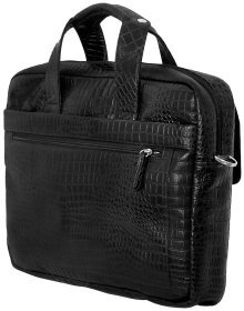 Сумка для ноутбука 15.6″ чорного кольору зі шкіри під рептилію Vip Collection 102553