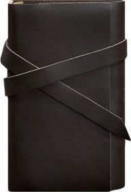 Темно-коричневый кожаный блокнот (Софт-бук) с фиксацией на хлястик - BlankNote (42553)