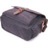 Чорна горизонтальна чоловіча сумка з текстилю з клапаном Vintage (2421247) - 3