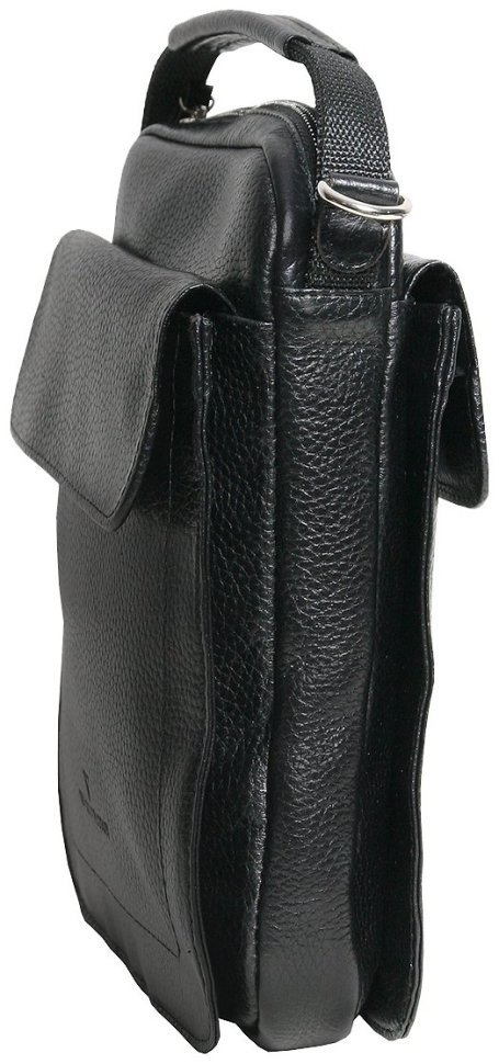 Шкіряна чоловіча сумка планшет через плече чорного кольору на блискавці Vip Collection 102653 фото №4 Шкіряна чоловіча сумка планшет через плече чорного кольору на блискавці Vip Collection 102653 modnotak фото №4