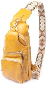 Желтая женская слинг-сумка через плечо из кожзама Vintage 22753