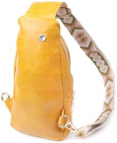 Желтая женская слинг-сумка через плечо из кожзама Vintage 22753