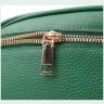 Компактная женская сумка из фактурной кожи прошитая нитью Vintage 103153 зеленого цвета modnotak фото - 5