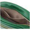 Компактная женская сумка из фактурной кожи прошитая нитью Vintage 103153 зеленого цвета modnotak фото - 8