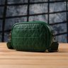 Компактная женская сумка из фактурной кожи прошитая нитью Vintage 103153 зеленого цвета modnotak фото - 10