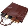 Практична жіноча сумка-шоппер із натуральної шкіри коричневого кольору Vintage (2422103) - 7
