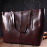 Практична жіноча сумка-шоппер із натуральної шкіри коричневого кольору Vintage (2422103) - 8