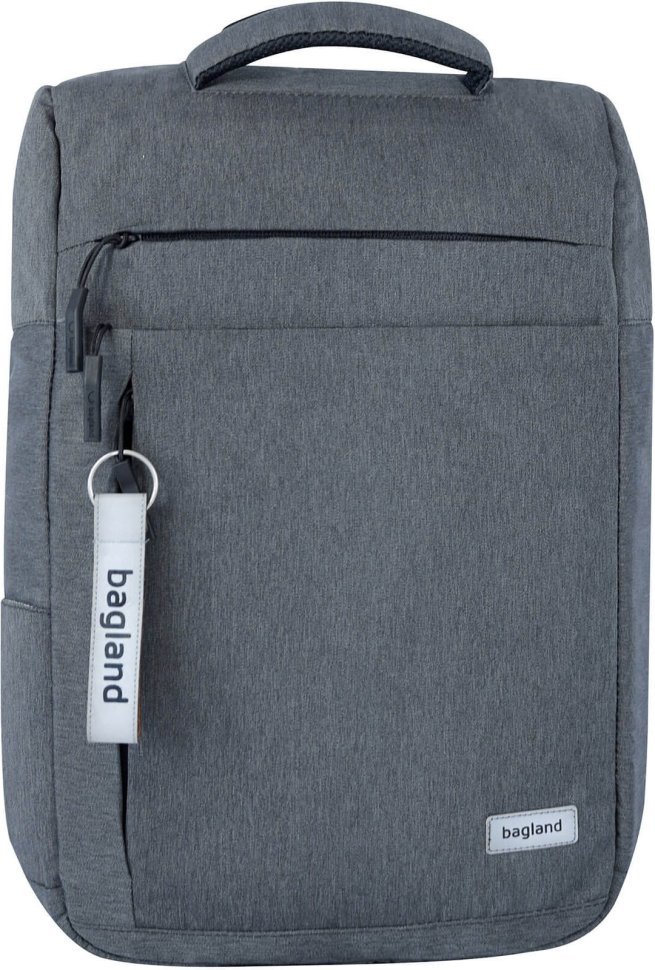 Текстильний чоловічий рюкзак сірого кольору під ноутбук Bagland (53453)