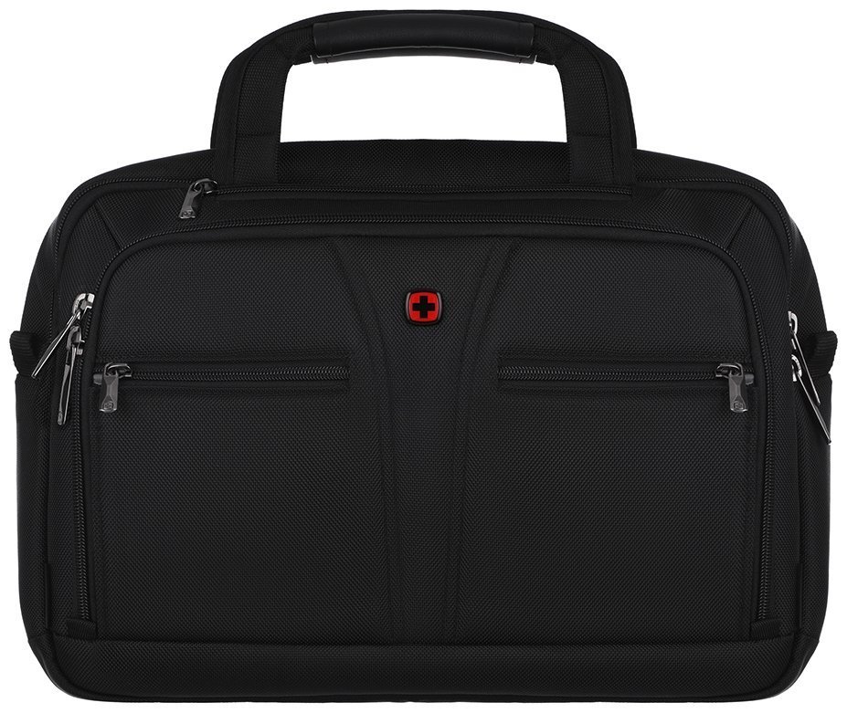 Вместительная повседневная сумка для ноутбука до 14" через плечо с фиксатором Pass-Thru Wenger BC Pro черная 103553 modnotak фото №2