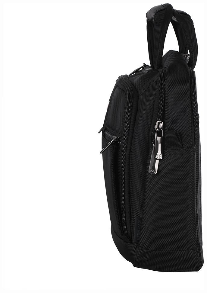 Вместительная повседневная сумка для ноутбука до 14" через плечо с фиксатором Pass-Thru Wenger BC Pro черная 103553 modnotak фото №5